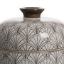 Caja Blanco-Marrón Porcelana Decoración 18 X 18 X 19 cm
