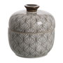 Caja Blanco-Marrón Porcelana Decoración 18 X 18 X 19 cm