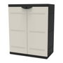 Plastiken Armario bajo TITANIO 2 puertas con estantes Beige y Negro