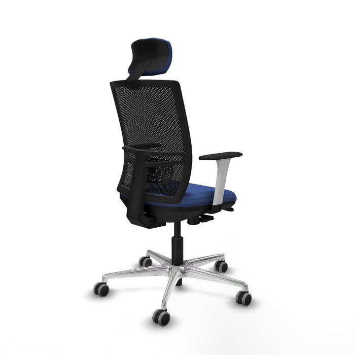 PIQUERAS Y CRESPO Silla de oficina Yunquera con mecanismo Sincro/Traslack, Azul marino y Negro