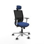 PIQUERAS Y CRESPO Silla de oficina Yunquera con mecanismo Sincro/Traslack, Azul marino y Negro