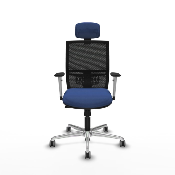 PIQUERAS Y CRESPO Silla de oficina Yunquera con mecanismo Sincro/Traslack, Azul marino y Negro