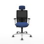 PIQUERAS Y CRESPO Silla de oficina Yunquera con mecanismo Sincro/Traslack, Azul marino y Negro