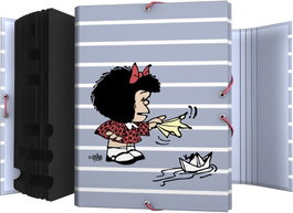 GRAFOPLAS DISEÑO Carpeta Clasificadora Forrada de Solapas Mafalda Boat 26x35x2cm