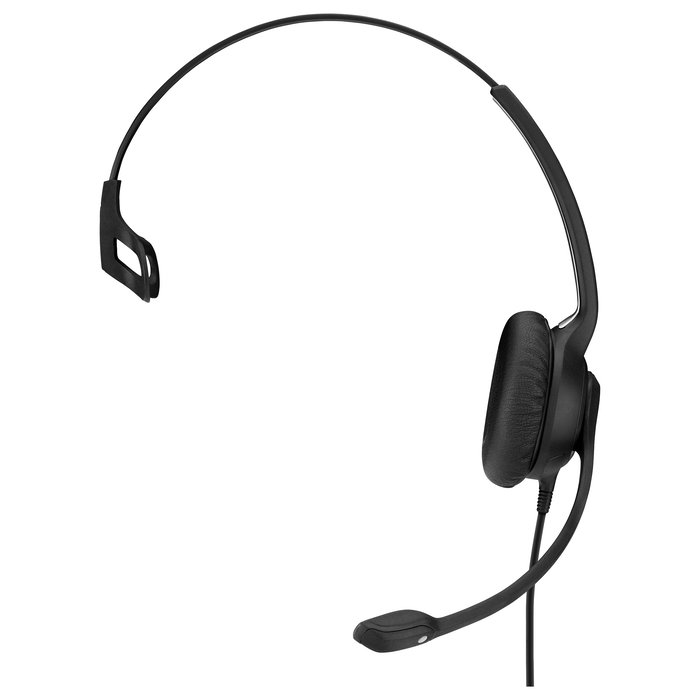 EPOS Auriculares IMPACT SC 230 - Diadema Monoaural para Oficina/Centro de llamadas, Negro/Plata, Cable 1m, Cancelación de ruido de micrófono