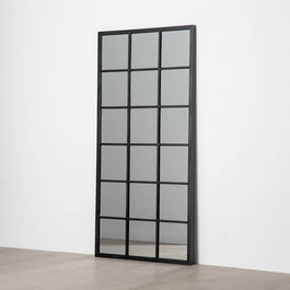 Espejo Negro Madera Decoración 90 X 3 X 180 cm