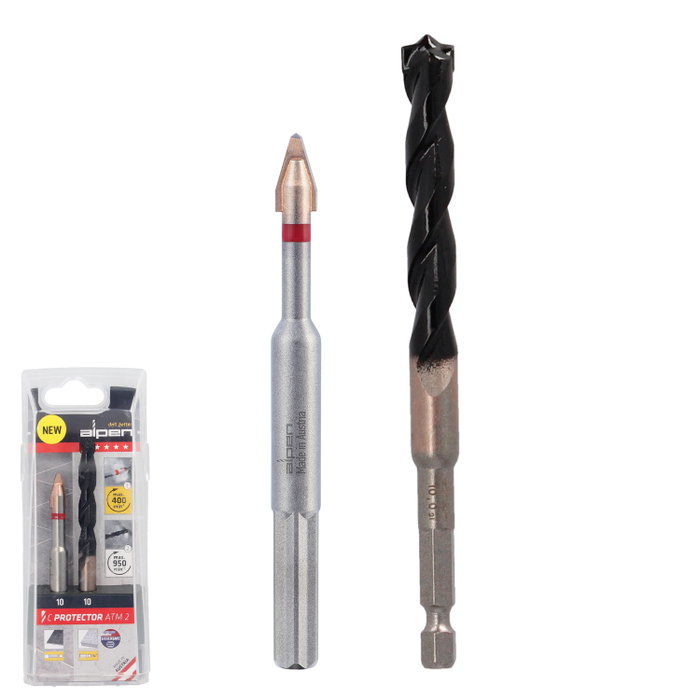ALPEN Kit de 2 Brocas para Materiales Porcelánicos Muy Duros Ø 10 mm