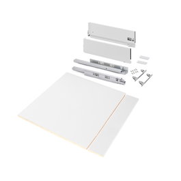 Emuca Kit de cajón para cocina o baño Vertex de altura 178mm con regulación 3D, tableros incluidos, módulo 600mm, Pintado blanco