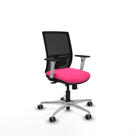 PIQUERAS Y CRESPO Silla de oficina Yunquera con mecanismo Sincro/Traslack Rosa y Negro
