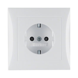 Berker 47228989 Toma de corriente SCHUKO Tipo F Blanco