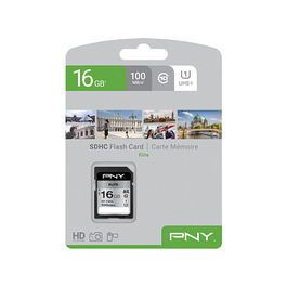 PNY Elite Tarjeta SDHC 16GB Clase 10 UHS-I U1 Velocidad R100MB/s Retail