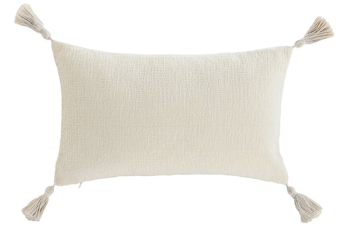 DKD Home Decor Cojin Boho Natural Tufted 8 x 31 x 51 cm (2 Unidades) Crudo