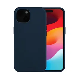 Dbramante1928 Roskilde Funda para Apple iPhone 15 (6.1") - Compatible con MagSafe, Cuero de Grano Entero Azul, Protección contra Caídas