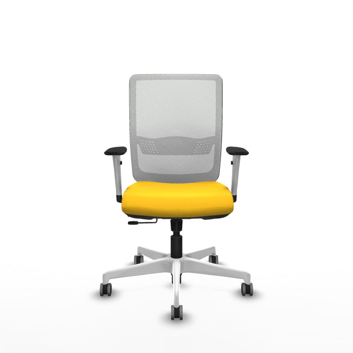 PIQUERAS Y CRESPO Silla de oficina Haches con mecanismo Sincro/Traslack, Amarillo y Blanco PIQUERAS Y CRESPO Silla de oficina Haches con mecanismo Sincro/Traslack, Amarillo y Blanco
