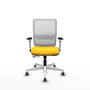 PIQUERAS Y CRESPO Silla de oficina Haches con mecanismo Sincro/Traslack, Amarillo y Blanco