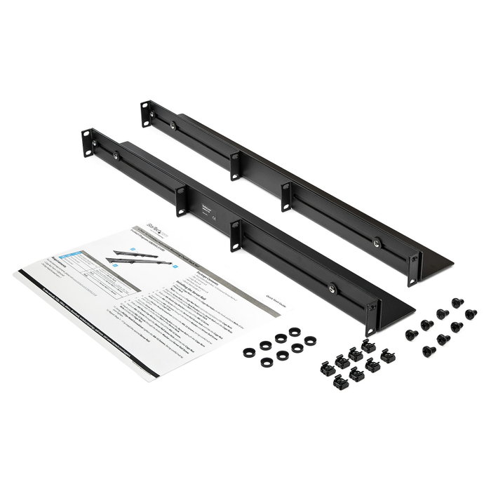 StarTech.com Carriles para Rack de Servidores 1U con Profundidad Ajustable, 2 Unidades, Negro, 60,9 a 91,4 cm