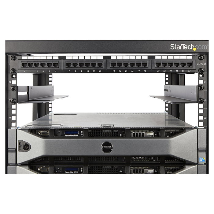 StarTech.com Carriles para Rack de Servidores 1U con Profundidad Ajustable, 2 Unidades, Negro, 60,9 a 91,4 cm