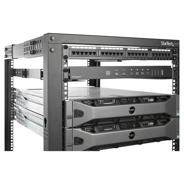 StarTech.com Carriles para Rack de Servidores 1U con Profundidad Ajustable, 2 Unidades, Negro, 60,9 a 91,4 cm