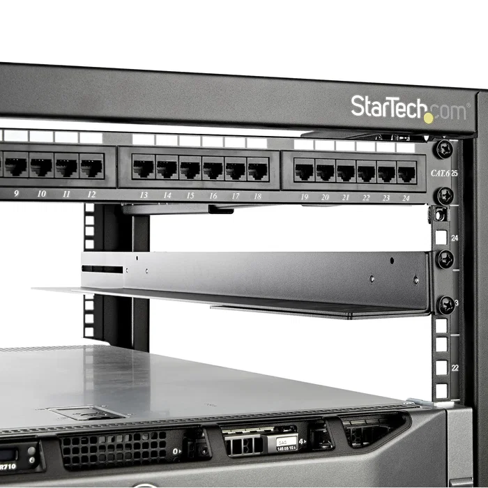 StarTech.com UNIRAILS1UB Rieles de Rack Universales 1U Ajustables (60-91cm) para Rack 19", Cumple EIA/ECA-310, Soporta hasta 90kg - Kit de Carriles de Servidor con Tornillos