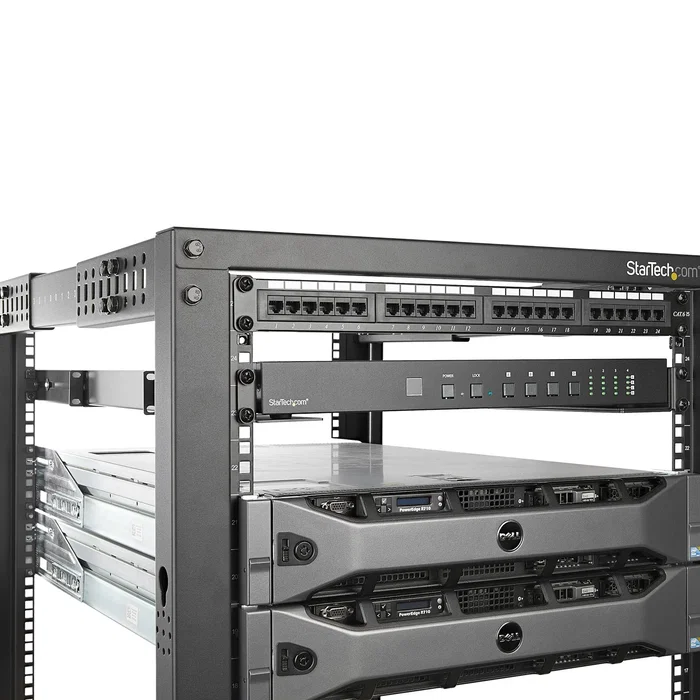 StarTech.com UNIRAILS1UB Rieles de Rack Universales 1U Ajustables (60-91cm) para Rack 19", Cumple EIA/ECA-310, Soporta hasta 90kg - Kit de Carriles de Servidor con Tornillos