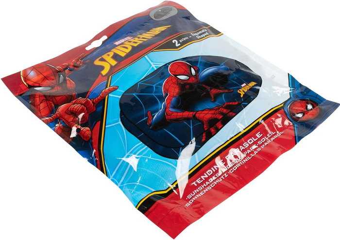 Marvel Hombre Araña Cortinas Laterales Trapecio para Coche 65x38 cm 2 Piezas CZ10251 Protección UV Con Ventosa