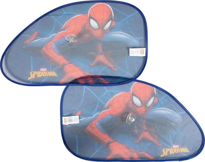 Marvel Hombre Araña Cortinas Laterales Trapecio para Coche 65x38 cm 2 Piezas CZ10251 Protección UV Con Ventosa
