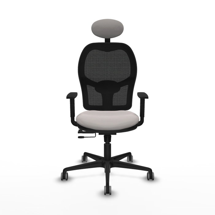PIQUERAS Y CRESPO Silla de oficina Jorquera con mecanismo Sincro/Traslack, Similpiel Blanco y Malla Negra PIQUERAS Y CRESPO Silla de oficina Jorquera con mecanismo Sincro/Traslack, Similpiel Blanco y Malla Negra