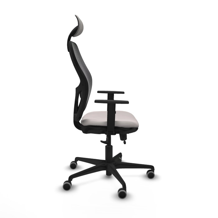 PIQUERAS Y CRESPO Silla de oficina Jorquera con mecanismo Sincro/Traslack, Similpiel Blanco y Malla Negra PIQUERAS Y CRESPO Silla de oficina Jorquera con mecanismo Sincro/Traslack, Similpiel Blanco y Malla Negra