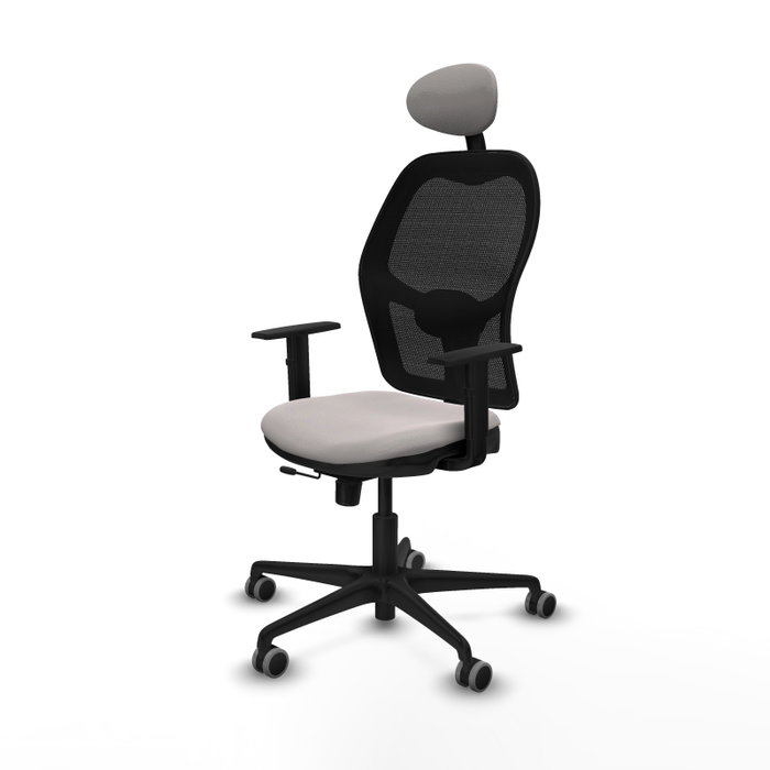 PIQUERAS Y CRESPO Silla de oficina Jorquera con mecanismo Sincro/Traslack, Similpiel Blanco y Malla Negra PIQUERAS Y CRESPO Silla de oficina Jorquera con mecanismo Sincro/Traslack, Similpiel Blanco y Malla Negra
