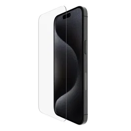 Belkin Protector de Pantalla ScreenForce OVA138ZZ para iPhone 15 Pro Max - Vidrio Templado 9H Resistente a Impactos, Anti-Reflejante, 1 Unidad