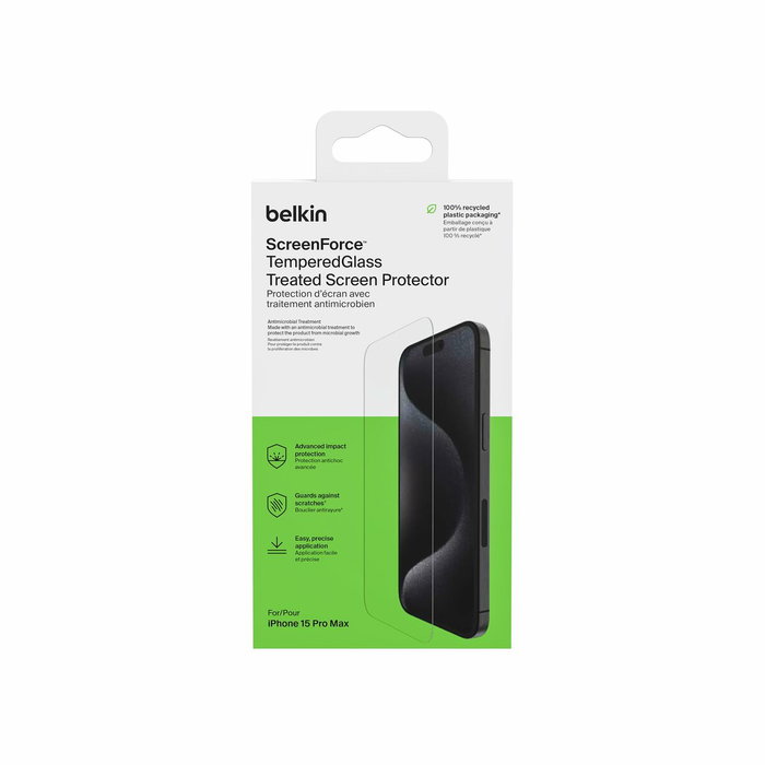 Belkin ScreenForce OVA138zz Protector de Pantalla para iPhone 15 Pro Max