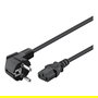 Goobay 59566 Cable de Red para Dispositivos Frios 1.8 m, Enchufe Tipo F Macho a Conector C13 Hembra, 250V 10A, H05VV-F3G 0.75 mm², Negro