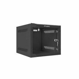 LANBERG Armario Rack Mural 10 Pulgadas 4U Negro con Puerta de Cristal