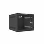 Lanberg Armario Rack Mural 10 Pulgadas 4U Negro con Puerta de Cristal