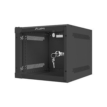 Lanberg Armario Rack Mural 10 Pulgadas 4U Negro con Puerta de Cristal Lanberg Armario Rack Mural 10 Pulgadas 4U Negro con Puerta de Cristal