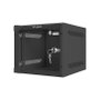 Lanberg Armario Rack Mural 10 Pulgadas 4U Negro con Puerta de Cristal