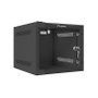 Lanberg Armario Rack Mural 10 Pulgadas 4U Negro con Puerta de Cristal