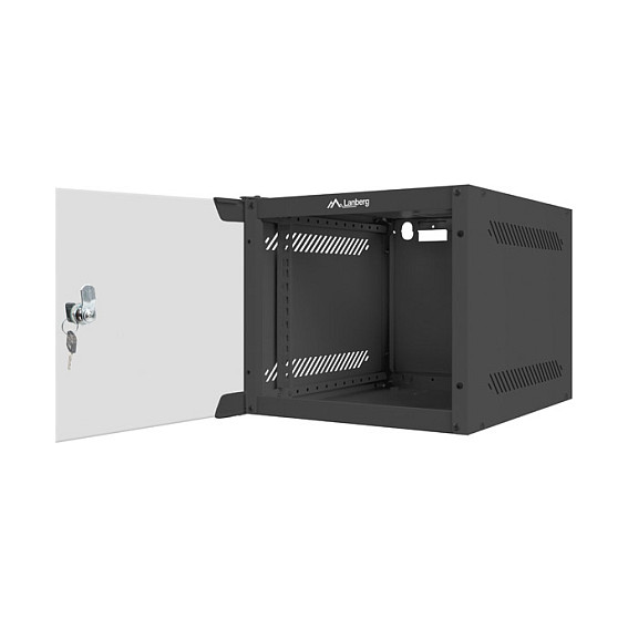 Lanberg Armario Rack Mural 10 Pulgadas 4U Negro con Puerta de Cristal Lanberg Armario Rack Mural 10 Pulgadas 4U Negro con Puerta de Cristal