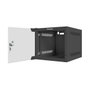 Lanberg Armario Rack Mural 10 Pulgadas 4U Negro con Puerta de Cristal
