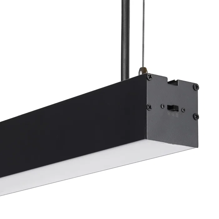 Luminaria LED Enlazable 38W 150cm CCT Luz Regulable 3000K-6500K IP20, Instalación Superficie o Suspendida, Acabado Negro, 3800 Lúmenes, Ángulo 75º