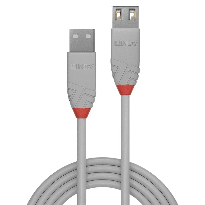 Lindy Cable de Extensión USB 2.0 Tipo A de 2m, Gris Lindy Cable de Extensión USB 2.0 Tipo A de 2m, Gris
