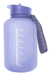 Muitomas WBOTTLE1200VL Botella de Agua Deportiva 1200 ml Plástico, Violeta, A Prueba de Fugas, con Diseño Ergonómico y Frases Motivadoras