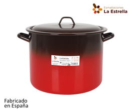 La Estrella Olla Alta con Tapa 30 cm, 16 Litros, Colección Fuego, Dimensiones 39.5x31x24 cm (2 Unidades)
