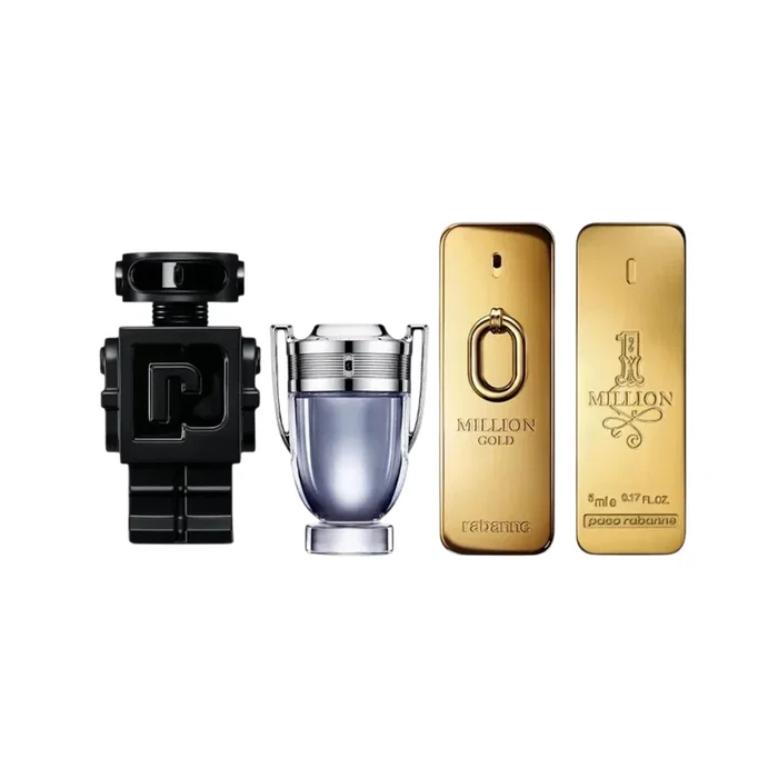 Paco Rabanne Set de Miniaturas de Fragancias para Hombre con 1 Million, Million Gold, Invictus y Phantom Paco Rabanne Set de Miniaturas de Fragancias para Hombre con 1 Million, Million Gold, Invictus y Phantom