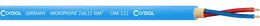 CORDIAL Bobina cable micrófono 2 x 0,22 mm² 100 m azul