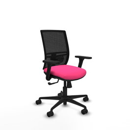 PIQUERAS Y CRESPO Silla de oficina Yunquera Rosa con mecanismo Sincro