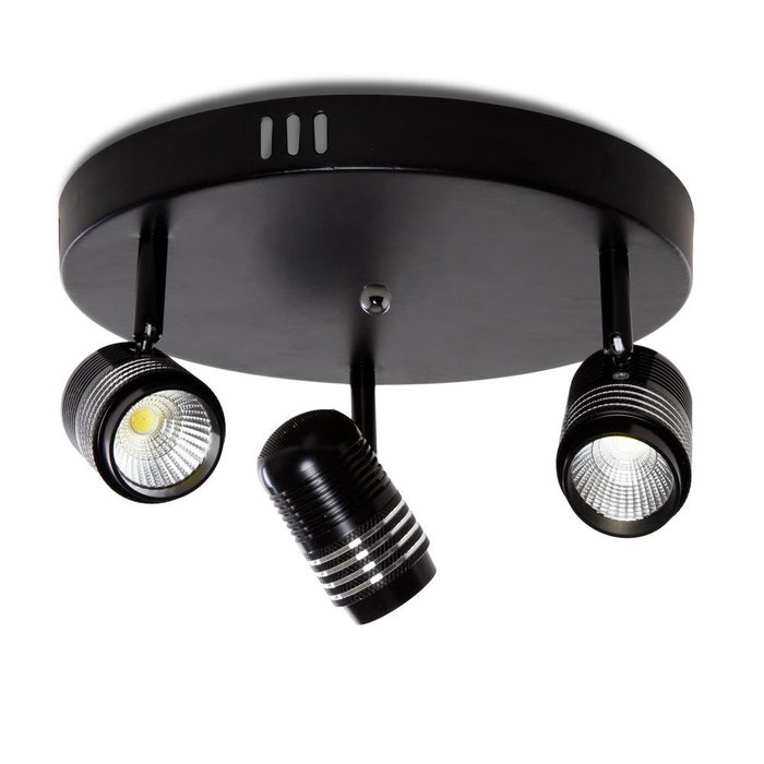 Arianna HO-3X9COB-WALLLIGHT-B-CW Aplique LED de Pared Industrial 3 Focos Orientables 27W 2430Lm 6000K Blanco Frío IP25 Negro 40.000H Arianna HO-3X9COB-WALLLIGHT-B-CW Aplique LED de Pared Industrial 3 Focos Orientables 27W 2430Lm 6000K Blanco Frío IP25 Negro 40.000H