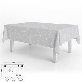 ORYX Mantel Hule Rectangular Geométrico Gris Impermeable 140x250 cm