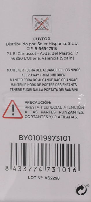 Cuyfor Rasqueta Vitro.C/Cuchilla+5 - Limpiador Cocina Vitrocerámica, 22 cm x 7.1 cm x 1.7 cm (24 Unidades)