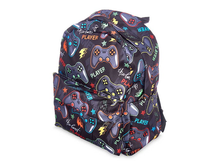 Pincello Mochila Infantil Games Estampado Colorido Tela 22x28x12cm (Set de 12)